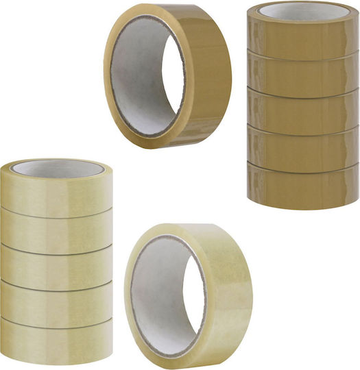 Justnote Ταινία Συσκευασίας 38mm x 66m σε Καφέ Χρώμα 6τμχ