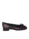 Leather Heels with Chunky Low Heel Burgundy