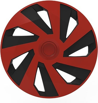 16" Vector Red & Black Wheel Cap Set