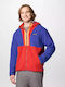 Backbowl Ii Men's Fleece Cardigan with Hood Clematis Blue, Sail Red