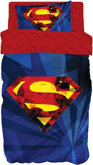 Beauty Home Kids Quilt Set Single with Pillowcase Art 6187 Superman Blue 160x240cm