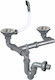 Sanitec Q90 Sn-048 Double Sink Drain System Overflow Connection Double