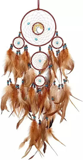 SP Souliotis Decorative Dreamcatcher Handmade Brown Made of Fabric 80x80cm