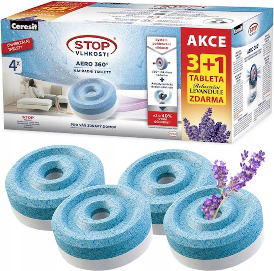 4x Ceresit Moisture Absorber Tablet 450g 1x Lavender 3x Regular