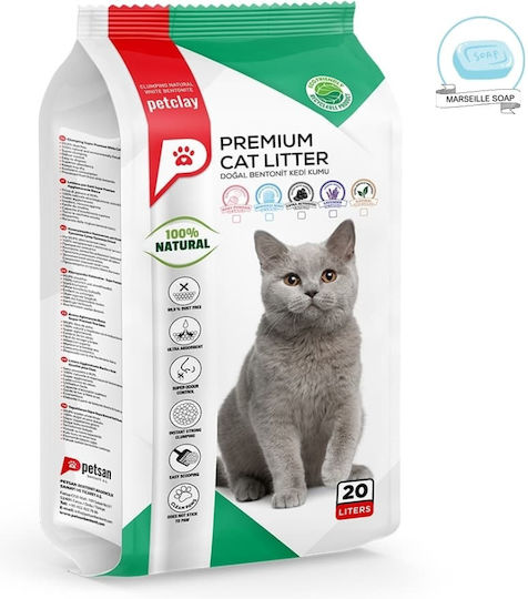 Petclay Bentonite Cat Litter with Scent Marseille Soap 20lt