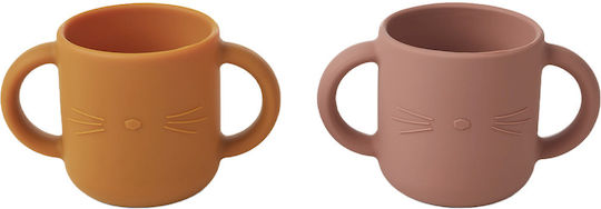Liewood Baby & Toddler Cups Gene made of Silicone Pink 2 Pieces