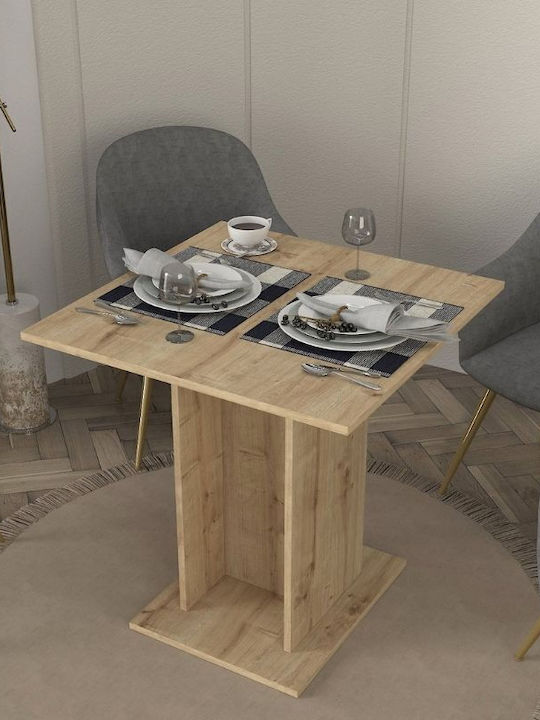 Allos Τετράγωνο Τραπέζι Τραπεζαρίας Ξύλινο Sapphire Oak 75x75x77εκ.