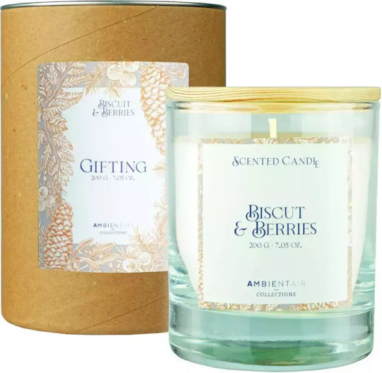 Ambientair Aromatic Candle in Jar with Biscuit & Berries Perfume 200g