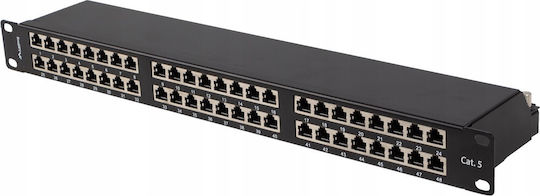 Lanberg Patch Panel Shielded για Rack 1U 19" 48 Θυρών cat5e Μαύρο
