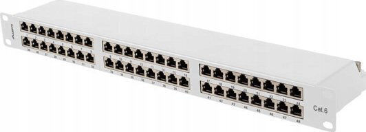 Lanberg Patch Panel Shielded για Rack 1U 19" 48 Θυρών cat6 Γκρι