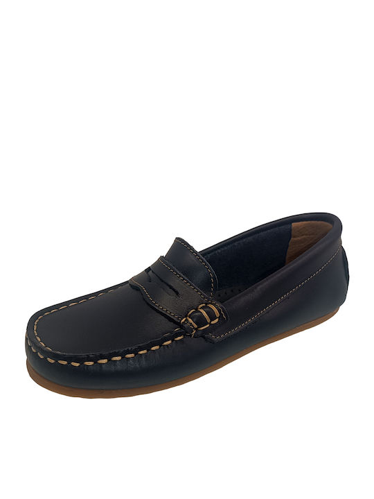 Crecendo Boys Anatomic Leather Moccasins Blue