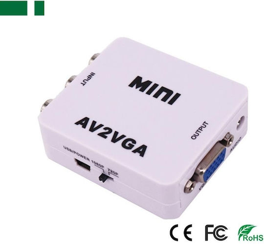 Convertor Audio Anga Ps-dvm610 Mini A V La Vga