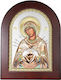 Silver Icon of Virgin Mary Holding the Infant