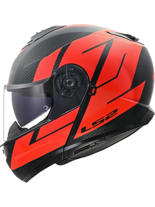 LS2 Strobe II Code Matt Black/Red Motorcycle He...