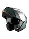MT Genesis Green Matt A6 Motorcycle Helmet Flip-Up DOT / ECE 22.06 1650gr with Sunvisor