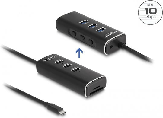 DeLock Port Hub 10 Θυρών USB 2.0 με σύνδεση USB-C