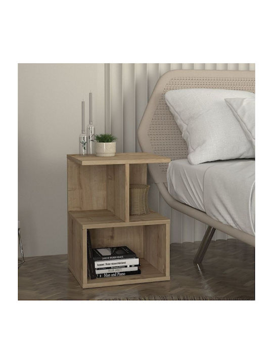 Bedside Table Entiero Wooden Beige 39.8x35x54.6...