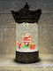 Weihnachtliche Schneekugel Beleuchtet mit dem Weihnachtsmann Elektrisch 13x13x24cm 1Stück