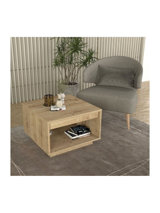 Square Central Coffee Table Onda Wooden Sapphire Oak W60xL60xH40cm GP042-0266 1