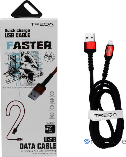 Treqa USB-A zu Lightning Kabel Rot 2m