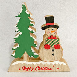 Christmas Wooden Figure SNowman Height 13cm