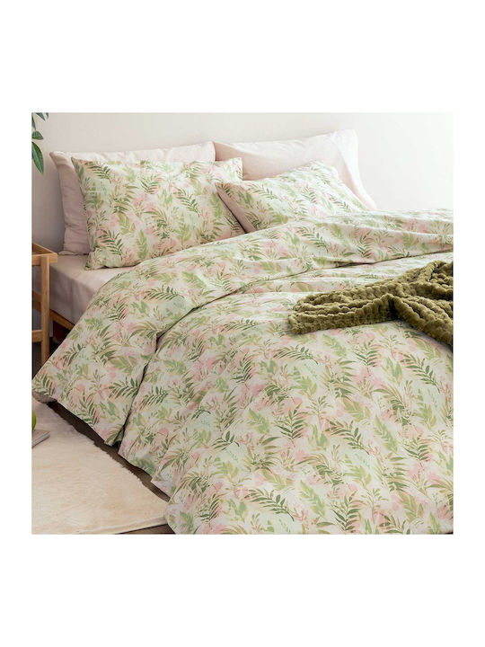 Palamaiki Duvet Cover Set Cotton Single with Pillowcase 170x250 Fashion Life Fl6260 Green