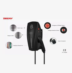Beny Επιτοίχιος Τριφασικός Σταθμός Φόρτισης 22kW με Ενσωματωμένο Καλώδιο Type 2 (BCP-AT2N-L)