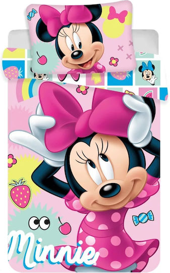 Set Kinderbettbezug Einzel mit Kissenbezug Minnie 100x135cm