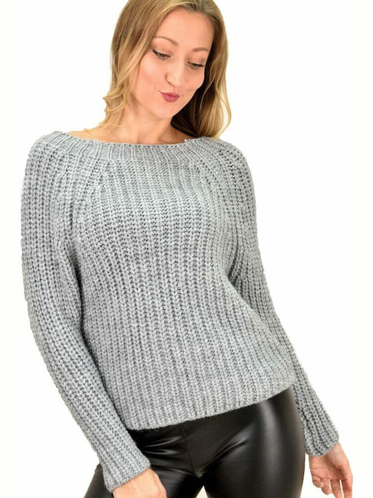 Potre Women's Long Sleeve Sweater grey