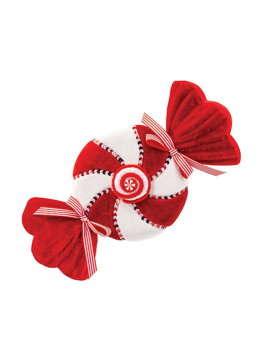 XL Weihnachtsrunde aus Samt in Rot-Weiß 18x9x36cm LD012131538-3rd