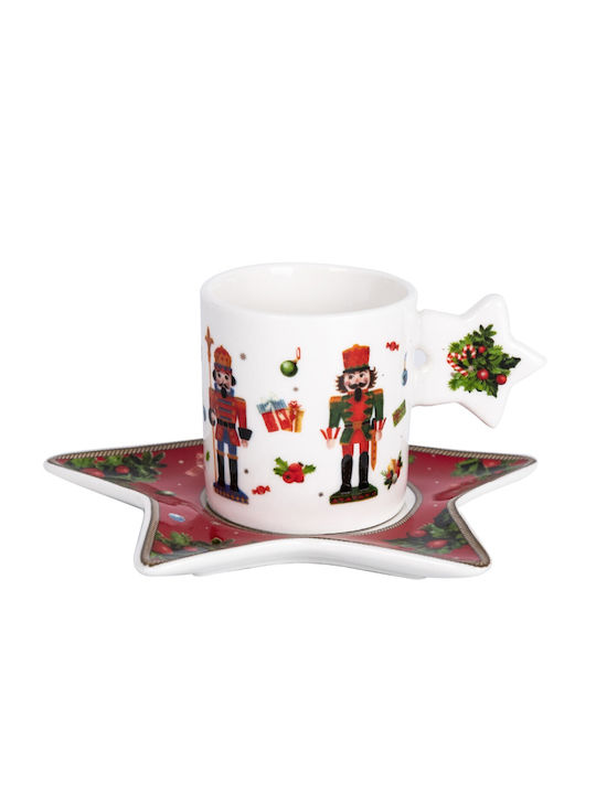 Marva Set Weihnachtliche Tassen Porzellan Rot W...