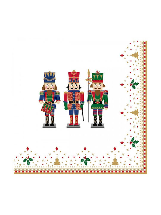 Luncheon Christmas Napkins with Nutcrackers 20 Pieces Luncheon Christmas Napkins with Nutcrackers 20 Pieces