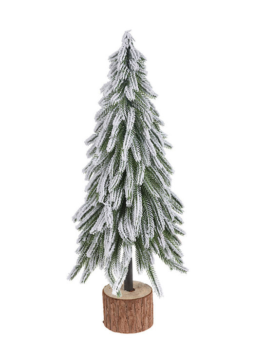 Christmas Decorative Snowy Wood Tree 50cm Green Tabletop