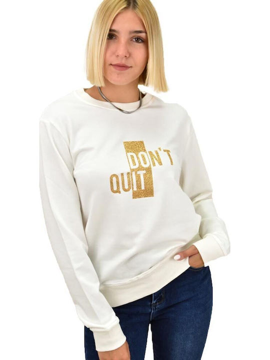 Potre Dont Quit Damen Sweatshirt White