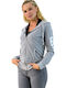 Long Women's Sweatshirt Jacket Hooded Gray