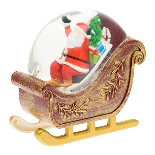 Illuminated Santa Claus in Sleigh Red 18x17.5x10cm
