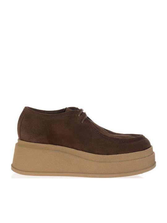 Sante Leather Women's Loafers in Brown Color
