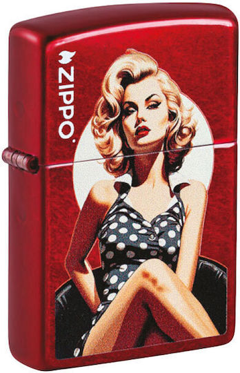 Zippo Vintage Pinup Запалка Пламък в Розов Цвят