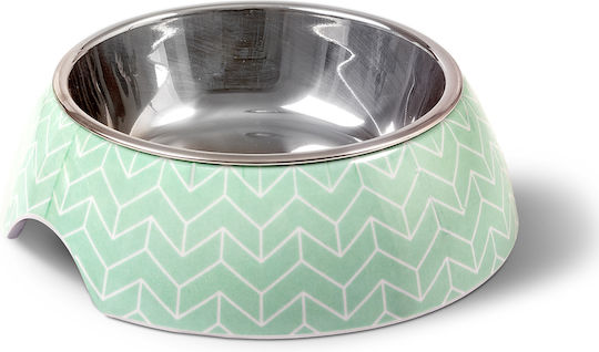 Glee Stainless Steel Food and Water Bowl for Dog and Cat 200ml in Turquoise Color