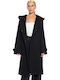 Women's Black Coat with Hood