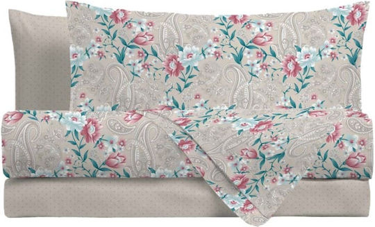Amo La Casa Bettwäsche-Set Einzel mit Gummiband 90x200cm. Sira Lilac 3Stück
