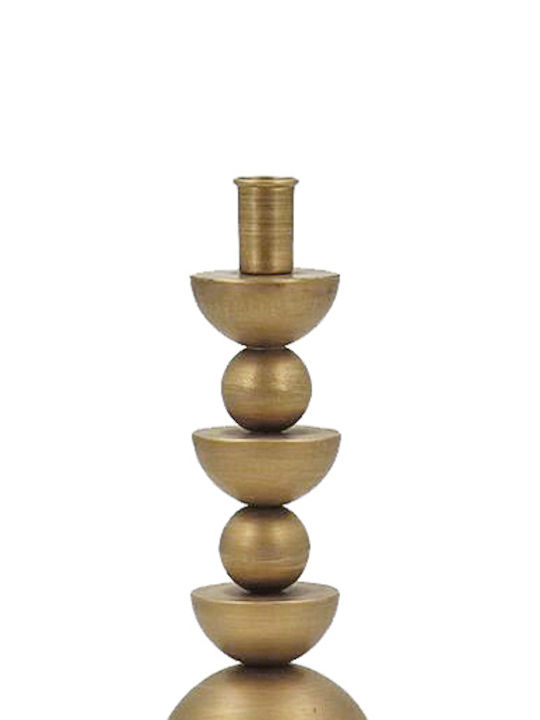 Zaros Candle Holder Metal in Gold Color 10x10x25cm 1pcs