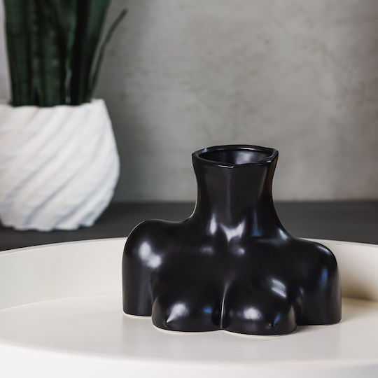 Koart Decorative Vase Alexandra Black 16.5x8x21cm