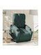 Relaxsessel Friseurwaschbecken mit Fußhocker Dark Green Dark Green 74x86.5x93.5cm