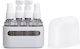 Beauty Travel Plastic Travel Bottles White 4 Pieces with Case