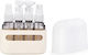 Beauty Reise-Fläschchen Kunststoff Beige 4 Stück Mit Hülle