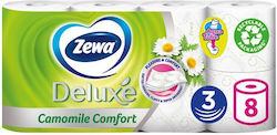 Zewa Deluxe Тоалетна Хартия 8 Ролки 3 Пластове (91гр/Ролка) Zewa Deluxe Тоалетна Хартия 8 Ролки 3 Пластове (91гр/Ролка)