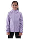 Waterproof Kids' Sports Jacket with Lining & Hood Purple