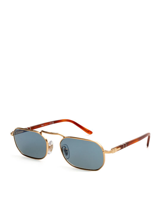 Persol Унисекс Слънчеви Очилa с Златен Метален Рамка и Сини Стъкла PO1020S 113256