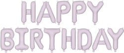 "Happy Birthday" Pastel Lilac Balloon Set